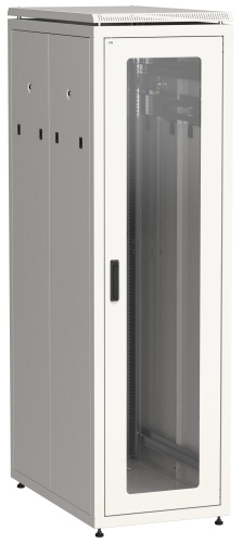 ITK Шкаф сетевой напольный 19" LINEA N 47U 600х1000мм стеклянная передняя дверь, задняя перфорированная серый | код LN35-47U61-GP | IEK